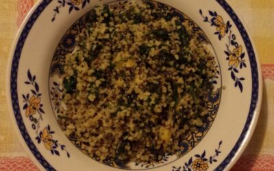 Bulgur e quinoa con pesce e semi